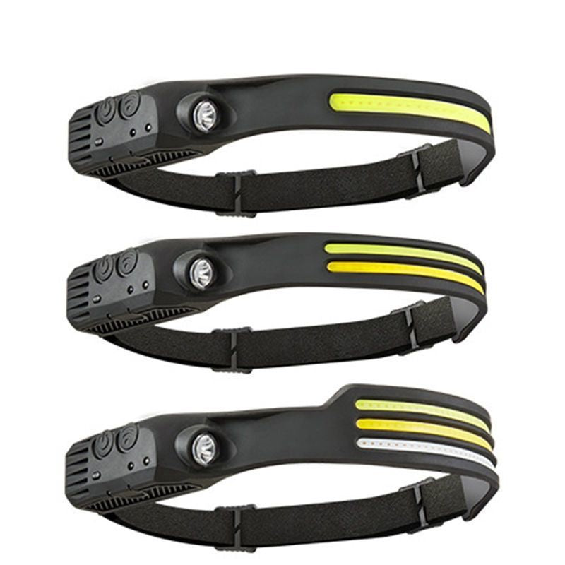 Rechargeable LED Headlamp – Multi-Mode Motion Sensor Headlight with White/Yellow/Red Light