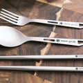 Snow Peak Ultralight Stainless Steel Camping Cutlery Set – Spoon, Fork & Chopsticks with Travel Case