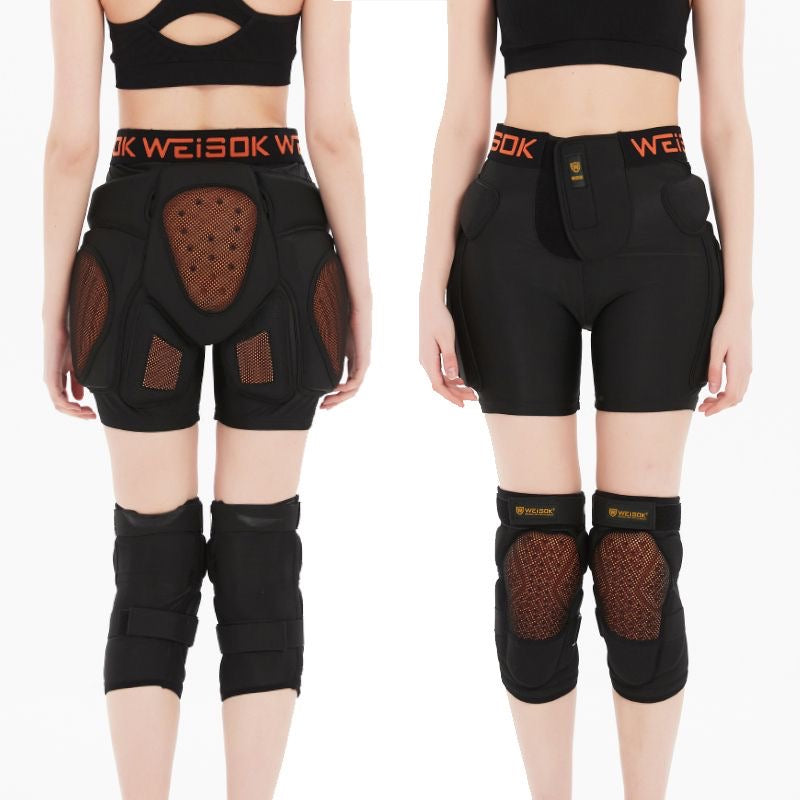 WEISOK Hip & Knee Protection Set – Tailbone Impact Shorts with EVA Padding + Adjustable Knee Pads