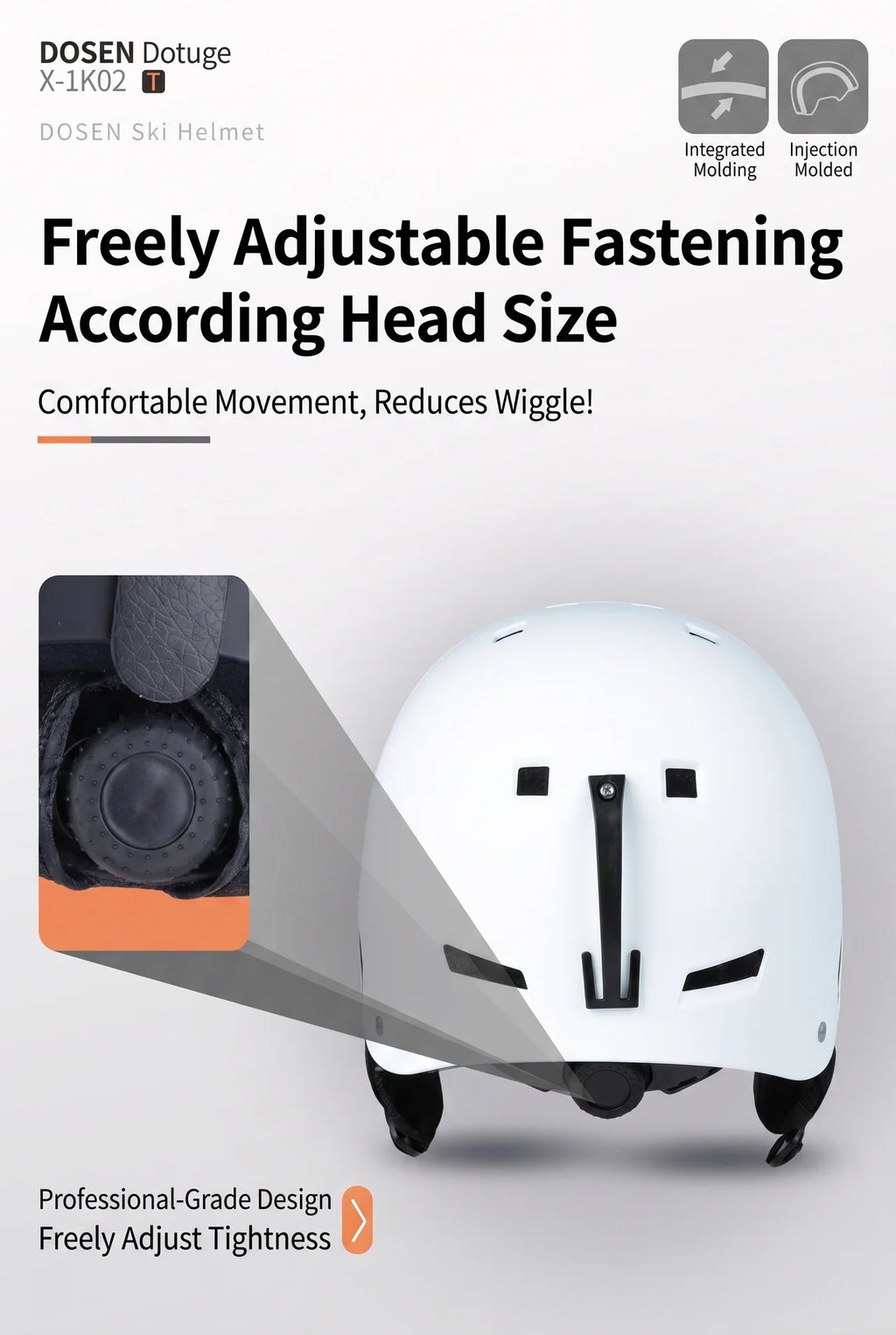 DOSEN DOTUGE X-TK02 Ski Helmet – ABS Hard Shell, 13 Vent Cooling System, Lightweight Snow Sports Helmet