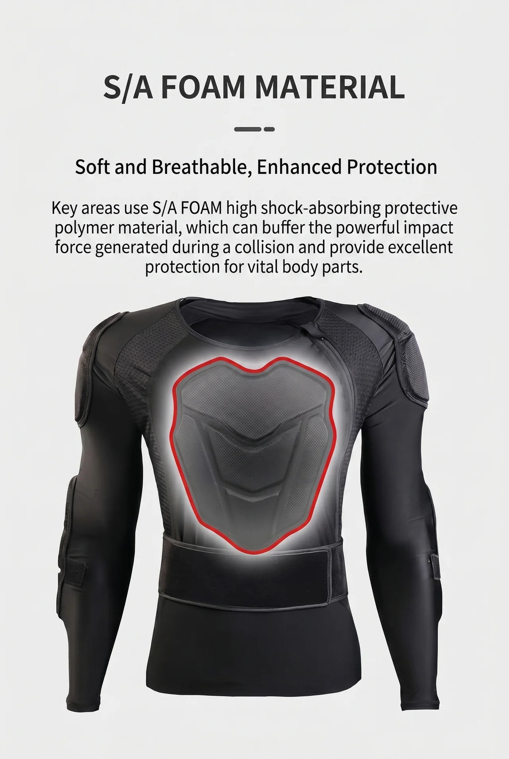 PEAK Ski Armor Protective Jacket – Full Back & Shoulder Impact Guard, Breathable Compression Base Layer