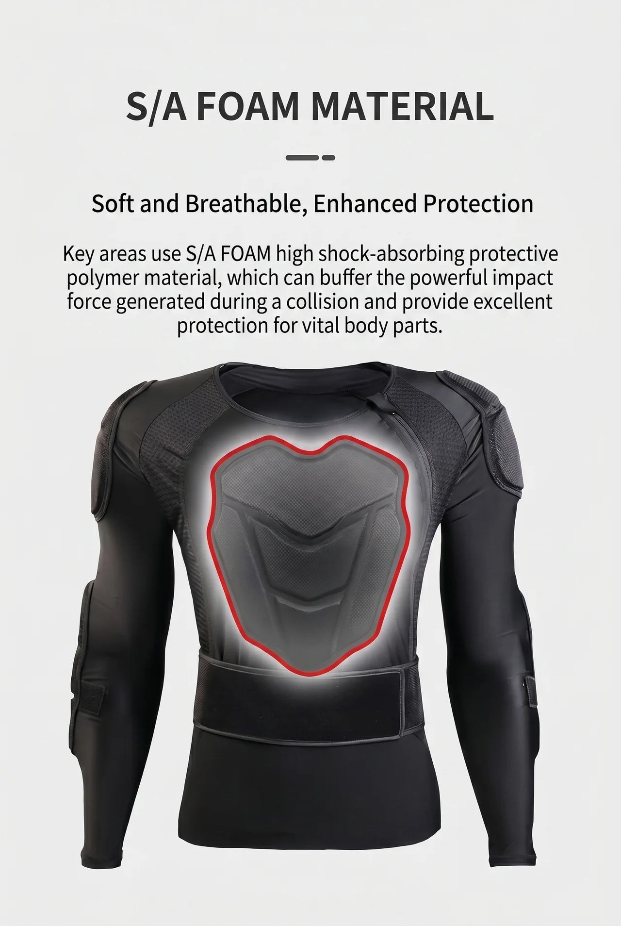 PEAK Ski Armor Protective Jacket – Full Back & Shoulder Impact Guard, Breathable Compression Base Layer