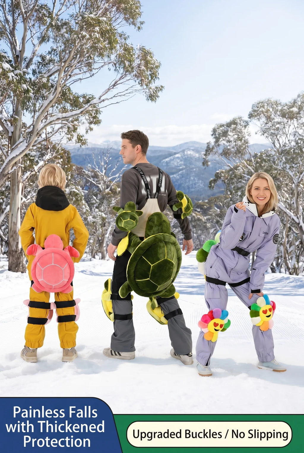 Cute Turtle Snowboard Protection Pad – Anti-Fall Hip Cushion Backpack (Kids & Adults)