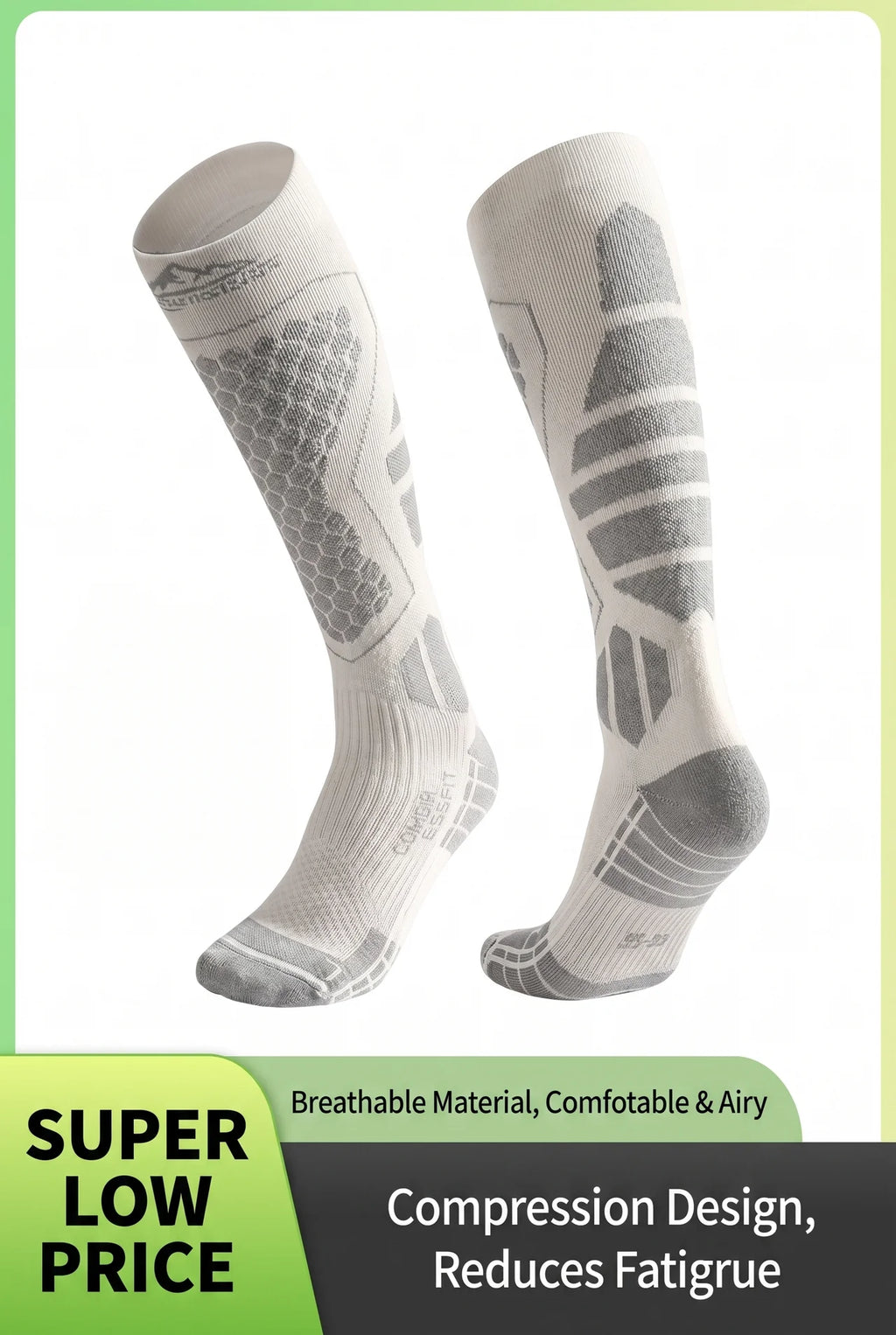 Premium Compression Ski & Snowboard Socks – Thermal, Shock Absorption, Anti-Fatigue Performance Socks